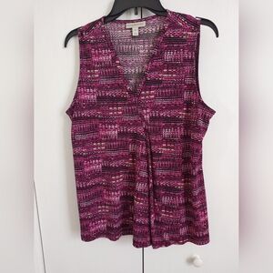 Dana Buchman Tunic Top - Pink & Black - Size Large